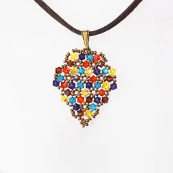 Pendant 40cm - Xochitl Grapes-Chocolate Suedine - Pendant 40cm - Laiton bronze